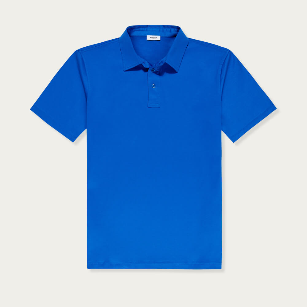 Cerulean Blue Polo Shirt, Egyptian ...